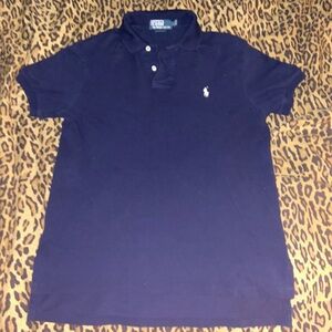 dark blue polo white pony